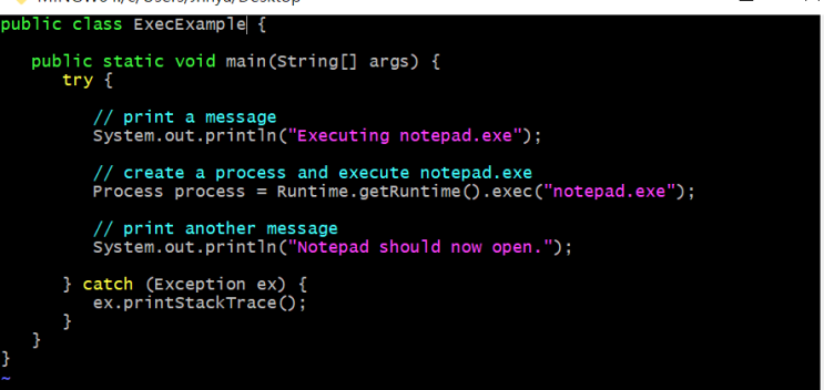  [java] Runtime.exec() 자바에서 프로그램 또는 다른 언어파일 실행시키기