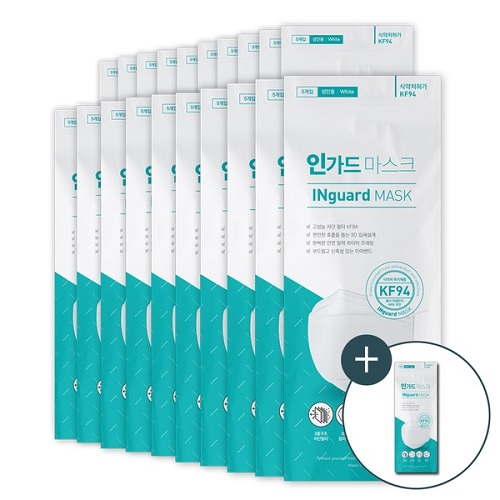  옥션 / 인가드 미세먼지마스크 KF94화이트 100매 황사질병예방 2세트 91,140원