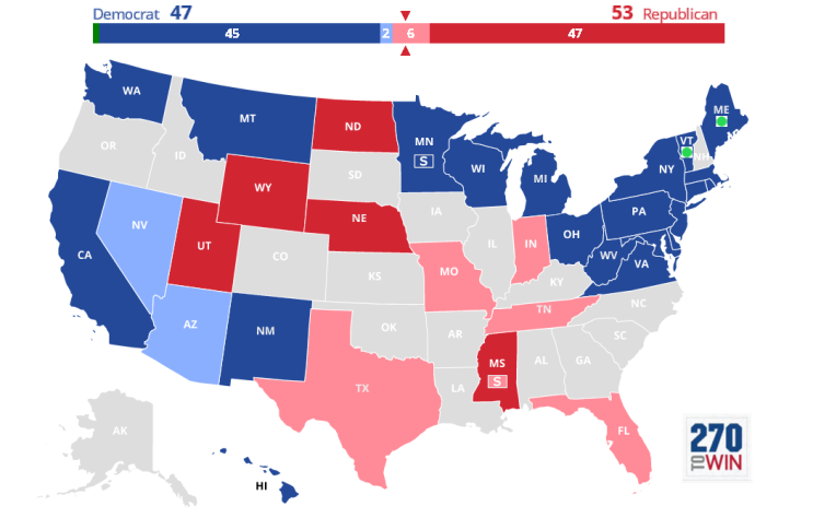 2018년 미국 중간선거(상원의원) 결과