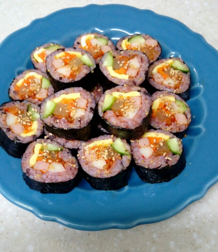  [매일밥상.집밥메뉴]김밥만들기(김치김밥)