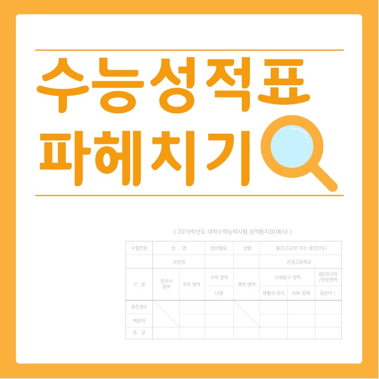  수능성적표 파헤치기 (표준점수, 백분위, 등급)
