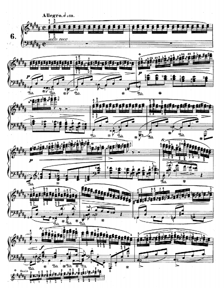 쇼팽 에튀드 Op.25 No.6 어려운 3도 연습곡 악보