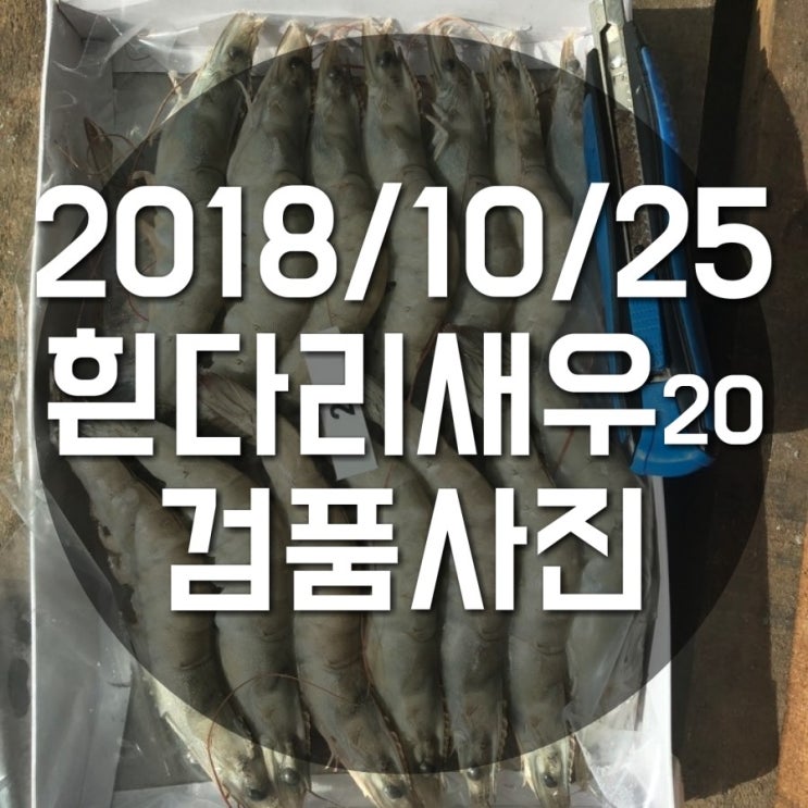  밝은무역 냉동수산물 2018/10/25 흰다리새우 20미 검품사진