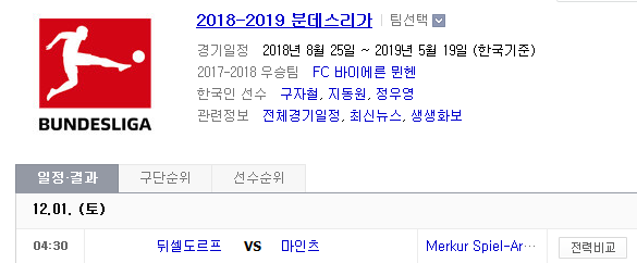 2018.11.30 분데스리가 (뒤셀도르프 vs 마인츠) 2018.11.30 분데스리가 (뒤셀도르프 vs 마인츠)