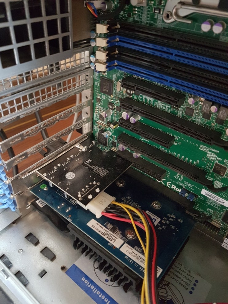  유니콘 UNICORN EXP-400U USB 4port  VS   NX-311 비교기 확장 카드 설치 진행중