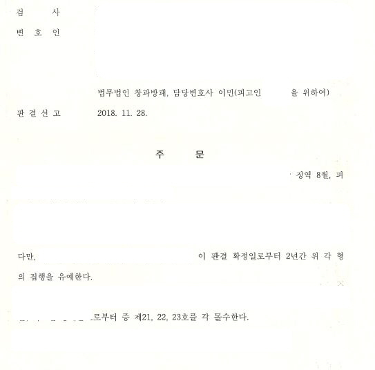  유령법인 설립후 대포통장 유통한 혐의로 집행유예받은 사례 by SOS형사전문센터