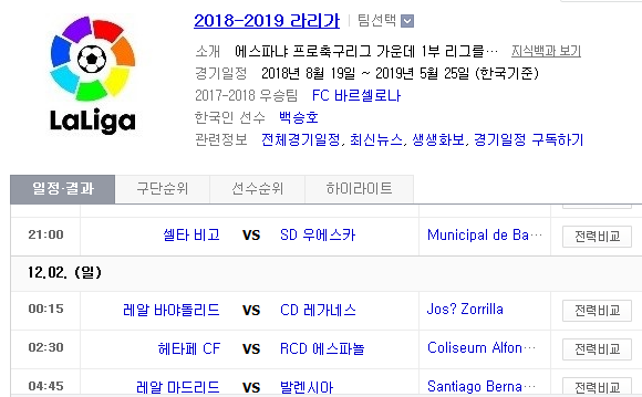 2018.12.01 라리가(프리메라리가) (셀타비고 vs 우에스카 바야돌리드 vs 레가네스 헤타페 vs 에스파뇰 레알마드리드 vs 발렌시아) 2018.12.01 라리가(프리메라리가) (셀타비고 vs 우에스카 바야돌리드 vs 레가네스 헤타페 vs 에스파뇰 레알마드리드 vs 발렌시아)