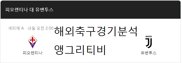  12월 2일 해외축구 피오렌티나 vs 유벤투스 경기 분석