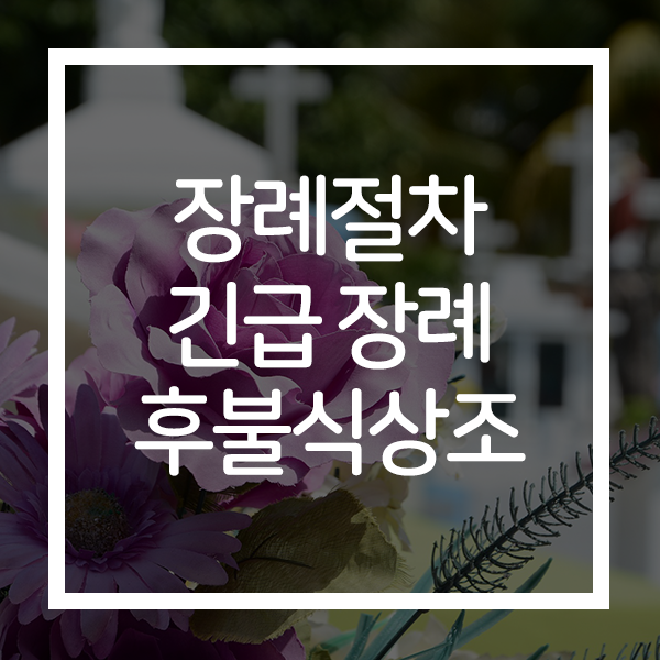  장례절차 급박한 상황이라면 후불식상조