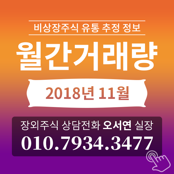  [비상장주식] 월간거래량 | 유통추정정보 (출처: 예탁결제원)