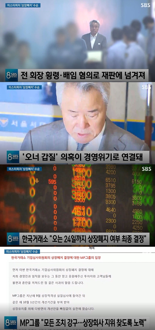   오늘의 주요뉴스 / 핫이슈 -‘미스터피자’ MP그룹 결국엔 상장 폐지 결정 