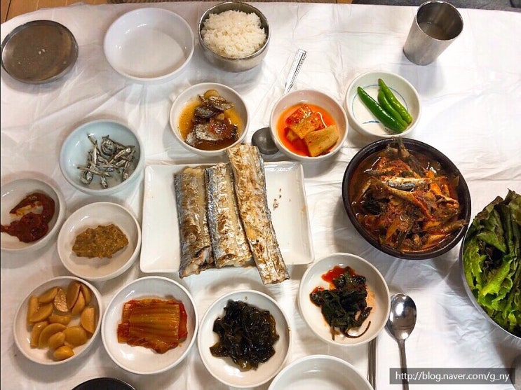  남해 맛집 - 우리식당 (맛있는 녀석들 멸치쌈밥, 갈치구이 맛집)
