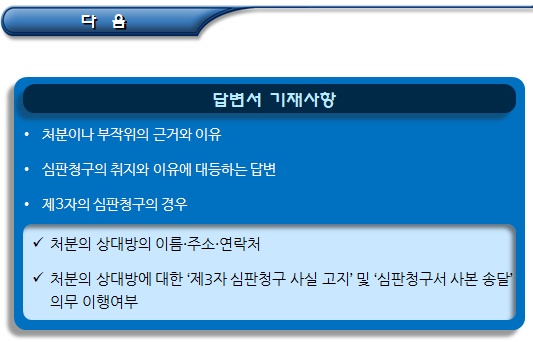 행정심판 청구서 등의 접수, 처리 행정심판 청구서 등의 접수, 처리