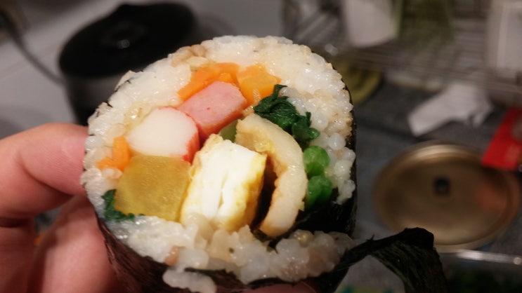  집에서 김밥 만들어 먹기