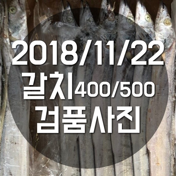  밝은무역 냉동수산물 2018/11/22 갈치 400/500 검품사진