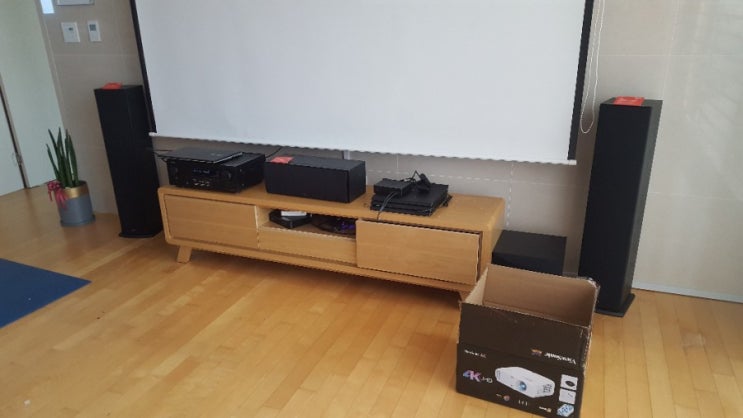  익산  프로젝터 시공 4k 뷰소닉 반자동 120인치 데논 리시버 5.1 스피커