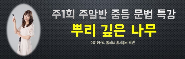  [보정동영어학원] 중등 주말 문법특강 뿌리 깊은 나무 2019 올리브입시영어