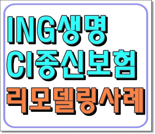  ING생명 라이프케어 CI종신보험 20대여성 증권상담사례