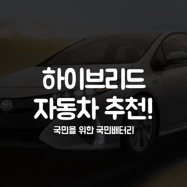  가성비가 좋은 하이브리드 자동차 추천 모델!