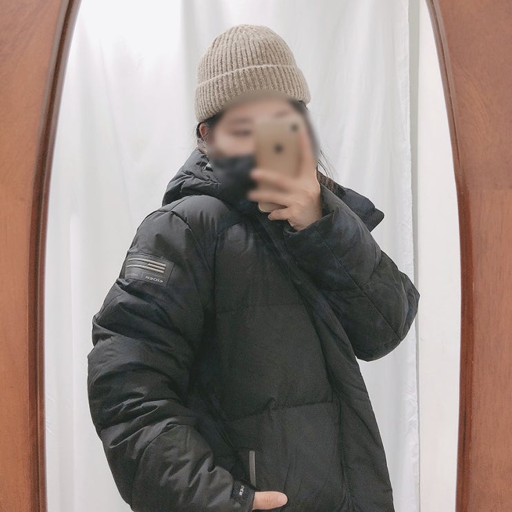  아이더 롱패딩 입은 리뷰 보여준다