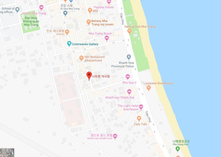  나트랑 야시장 정확한 위치, 나짱 야시장 위치