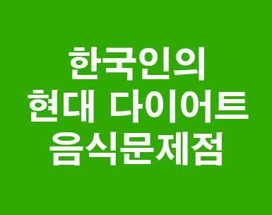 한국인 다이어트의 문제점과 개선방법 한국인 다이어트의 문제점과 개선방법