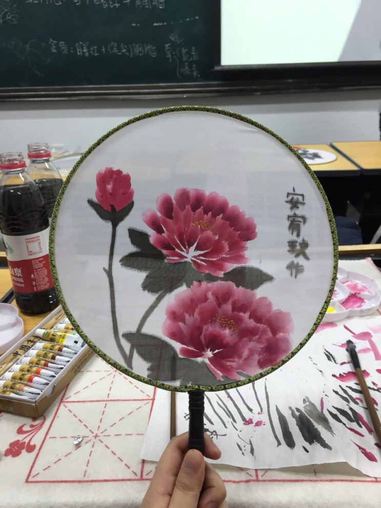  [D+92 동북사범대 일상]금가식당 오므라이스&오뎅, 중국화 부채그림 그리기, 중국 버거킹 신메뉴