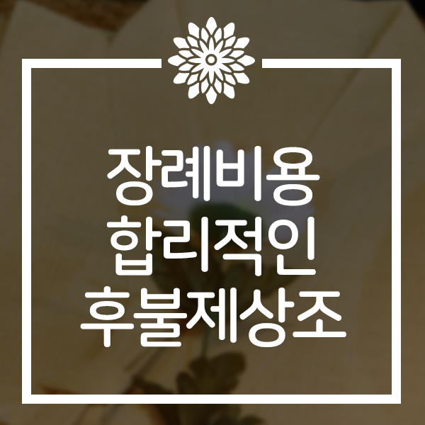  장례비용 합리적인 후불제상조로 든든하게