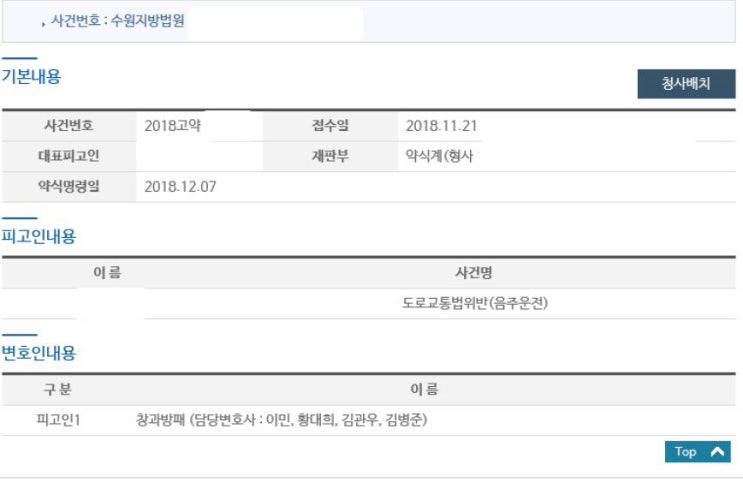  세번째 음주운전 벌금형 약식명령 사례입니다