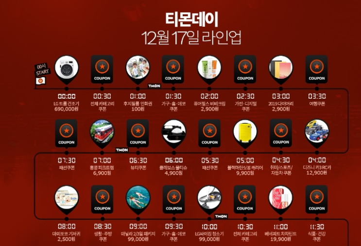  12/17일!! 티몬데이 라인업 총정리