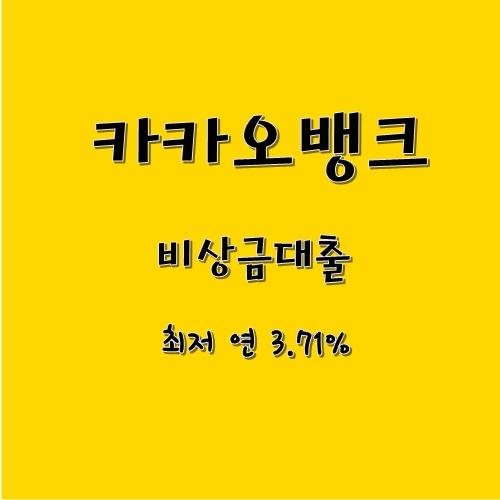  카카오뱅크 비상금 대출 후기