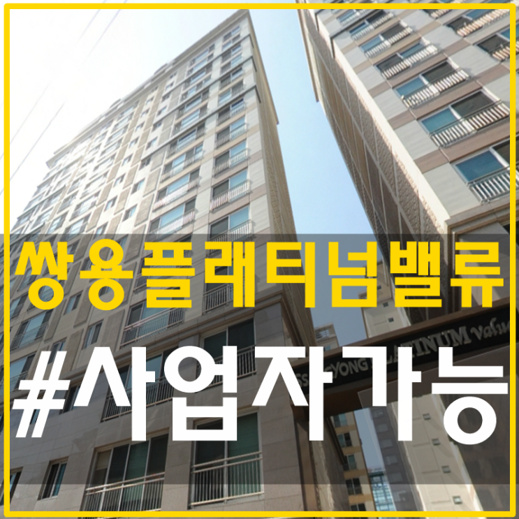  강남역사업자등록 분리형월세 쌍용플래티넘밸류