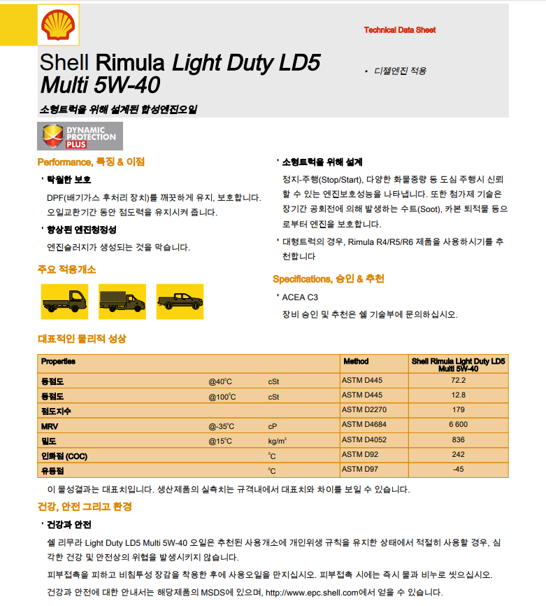 SHELL RIMULA LIGHTDUTY LD5 MULTI 5W-40 : 네이버 블로그