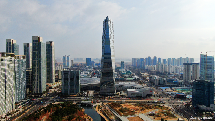  송도 센트럴파크 항공촬영.