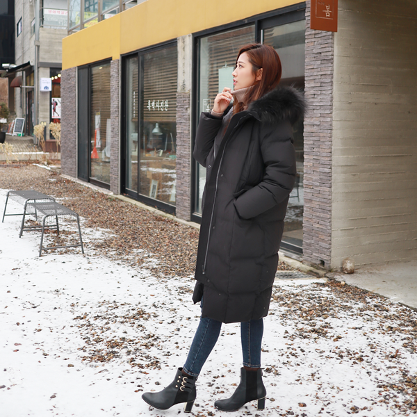  마모트 구스다운 롱패딩 테라로 완성한 겨울 데일리룩 두 가지!