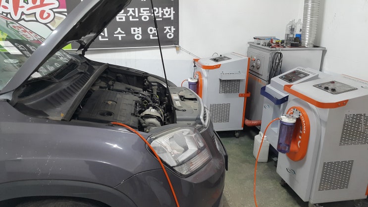  올란도  엔진출력저하 엔진떨림 엔진소음 연비 매연 → 연소실크리닝으로 해결.