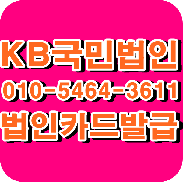  법인카드선택은 KB국민법인카드가 진리!!