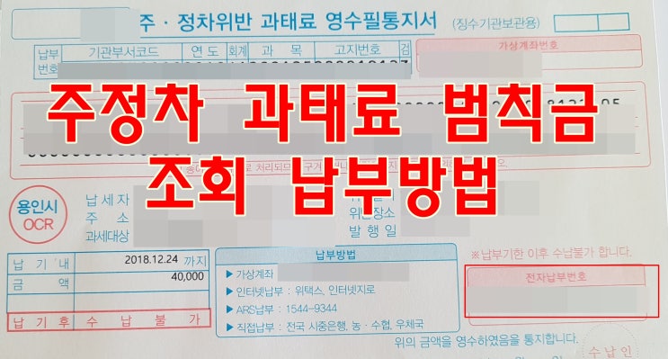 주정차 과태료 범칙금 조회 납부 방법 한번에