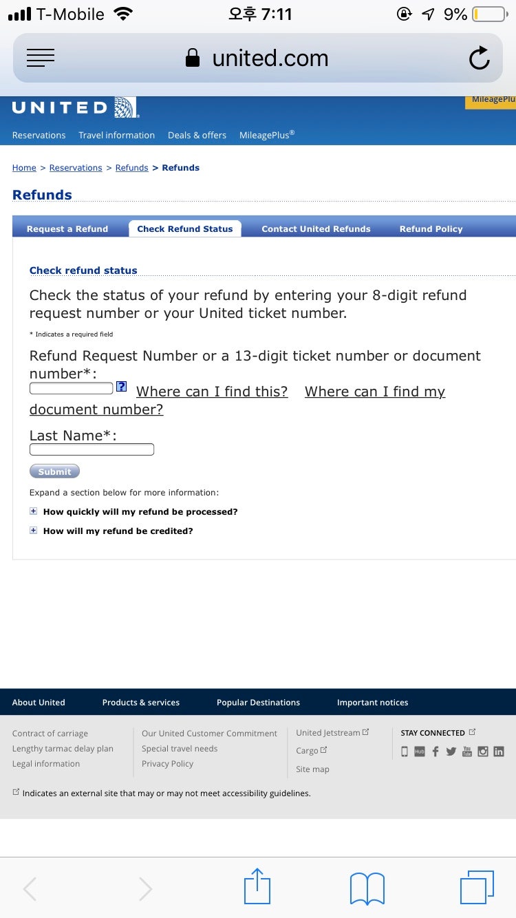 유나이티드 항공 (united airlines) 네번 전화해서 환불 받은 후기 : 네이버 블로그