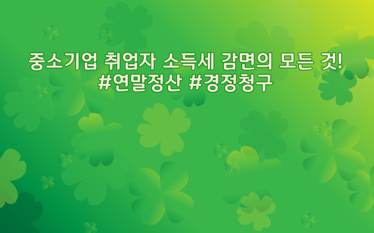  1부.청년 감면 확대 개정세법 내용. 최대 년150만원 감면