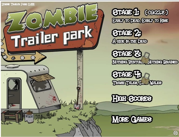 인간 vs 좀비 플래시게임  - zombie trailer park