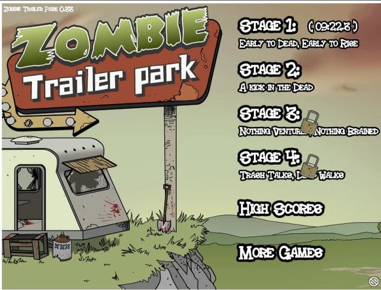  인간 vs 좀비 플래시게임  - zombie trailer park