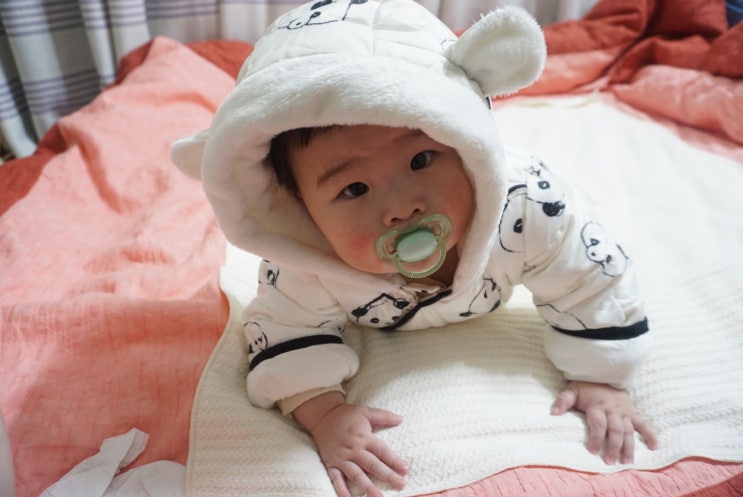  패딩우주복 웰론 팬더 아기 겨울옷