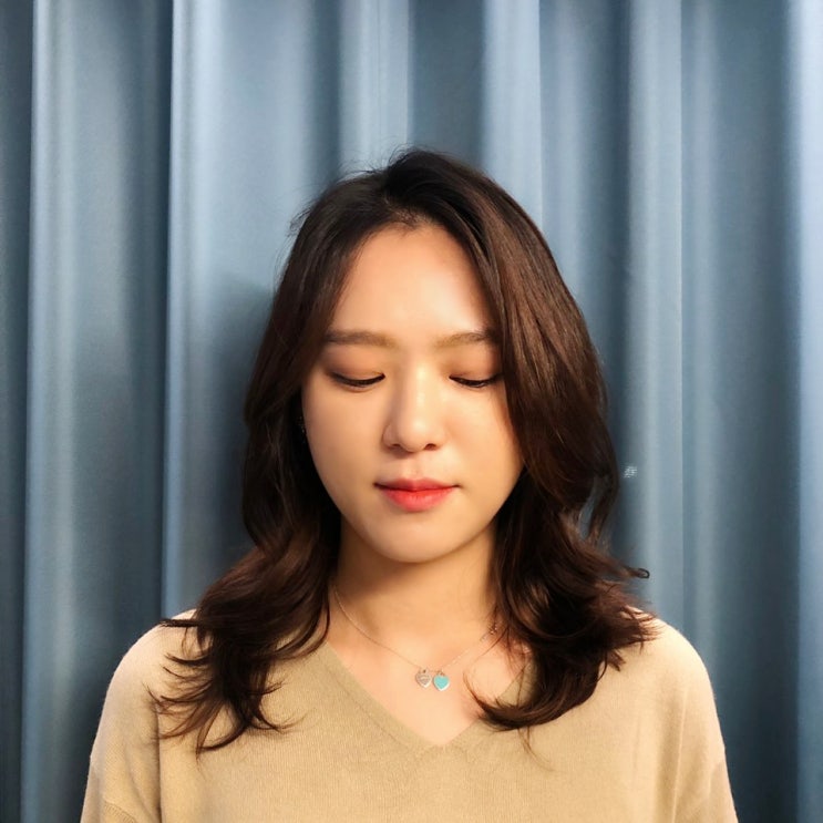  중간머리 S컬펌, 준오헤어 명일 이마트점 한지은쌤