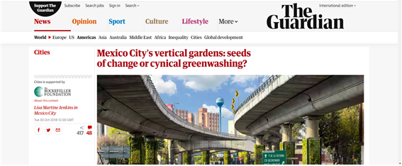 멕시코 시티의 수직 정원: 변화의 씨앗인가 아니면 부정적인 위장 친환경인가?