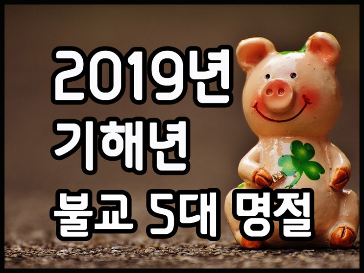  [생활불교] 2019기해년 황금 돼지띠 불교 5대 명절 소개
