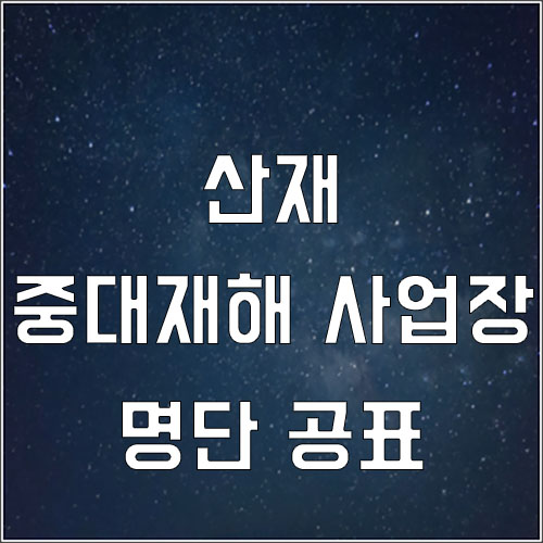  산재 중대재해 사업장 명단 공표