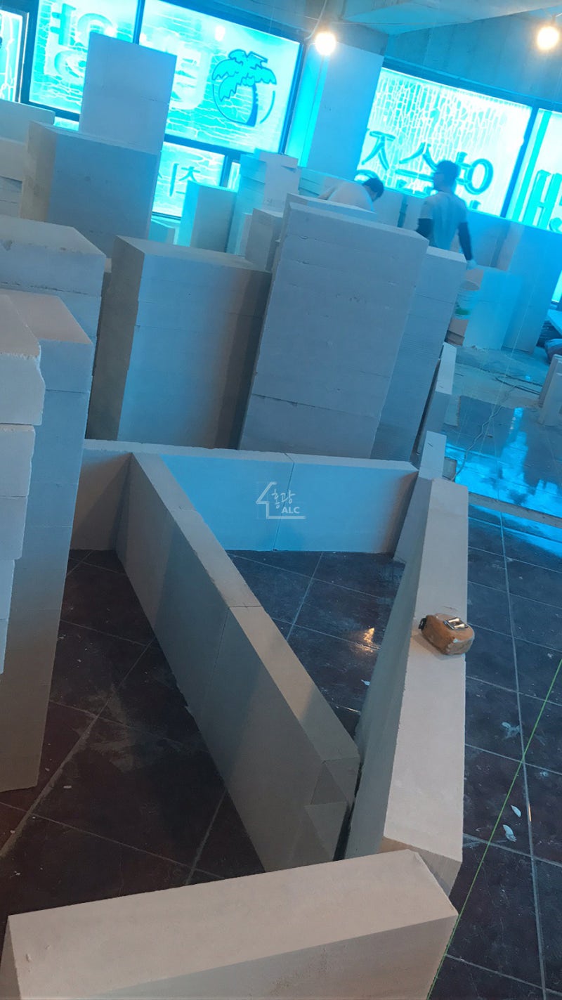 세븐스타 체인점 코인노래방인테리어 칸막이 방음 벽체 ALC블록 시공 : 네이버 블로그