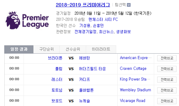 2018.12.29 EPL(프리미어리그) (브라이튼 vs 에버턴 풀럼 vs 허더즈필드 레스터 vs 카디프 토트넘 vs 울버햄튼 왓포드 vs 뉴캐슬 리버풀 vs 아스날) 2018.12.29 EPL(프리미어리그) (브라이튼 vs 에버턴 풀럼 vs 허더즈필드 레스터 vs 카디프 토트넘 vs 울버햄튼 왓포드 vs 뉴캐슬 리버풀 vs 아스날)