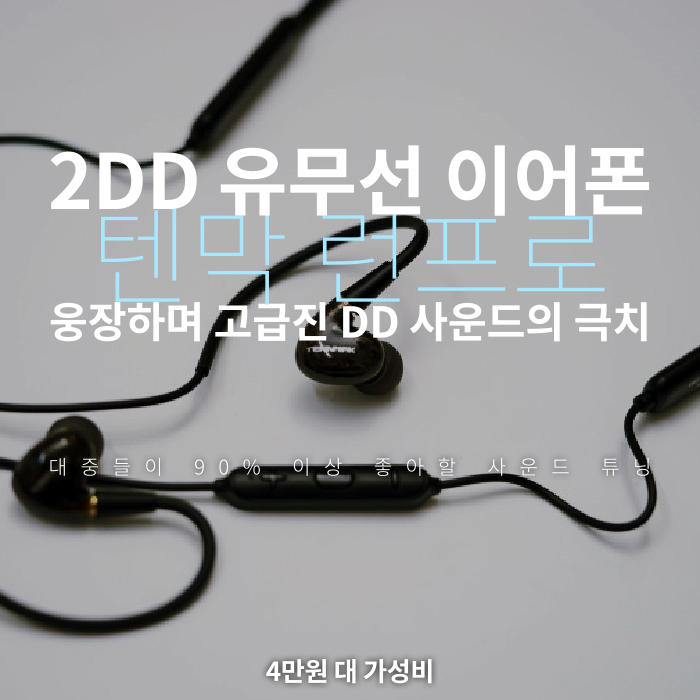 박진감 넘치는 사운드의 2DD 텐막 런프로 넥밴드 유무선 인이어TENNMAK RUN PRO apt X,텐막 프로의 블루투스 커널형 인이어,가성비 블루투스 이어폰,배그 BJ 이어폰